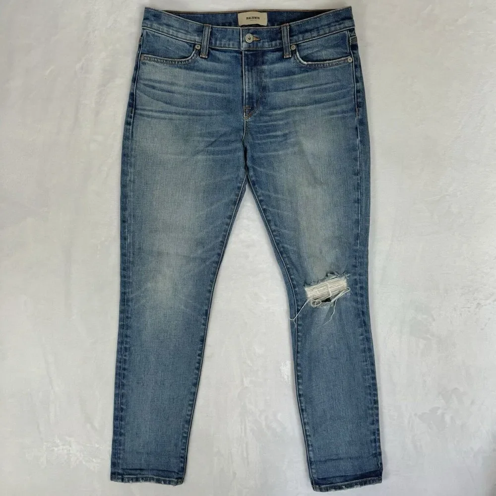 Baldwin Kansas‎ City Kennedy Low Rise Boyfriend Jeans Size 27 Distressed Cuffed